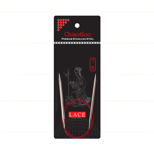 ChiaoGoo SS Red Lace Circular PREMIUM STAINLESS STEEL Stricknadel