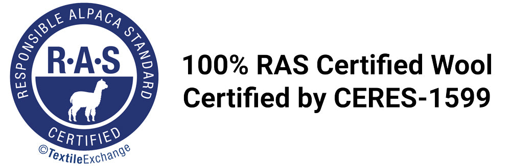 RAS - Responsible Alpaca Standard Certified - 100% RAS Certified Wool - Certified by CERES-1599