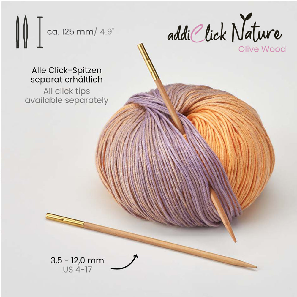 addiClick Nature Olive Wood Spitzen - einzeln (3,5 - 10 mm)